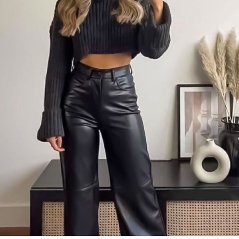 Because of Alice. Black Leather Jacket and Pants Set - Picture 9 of 9